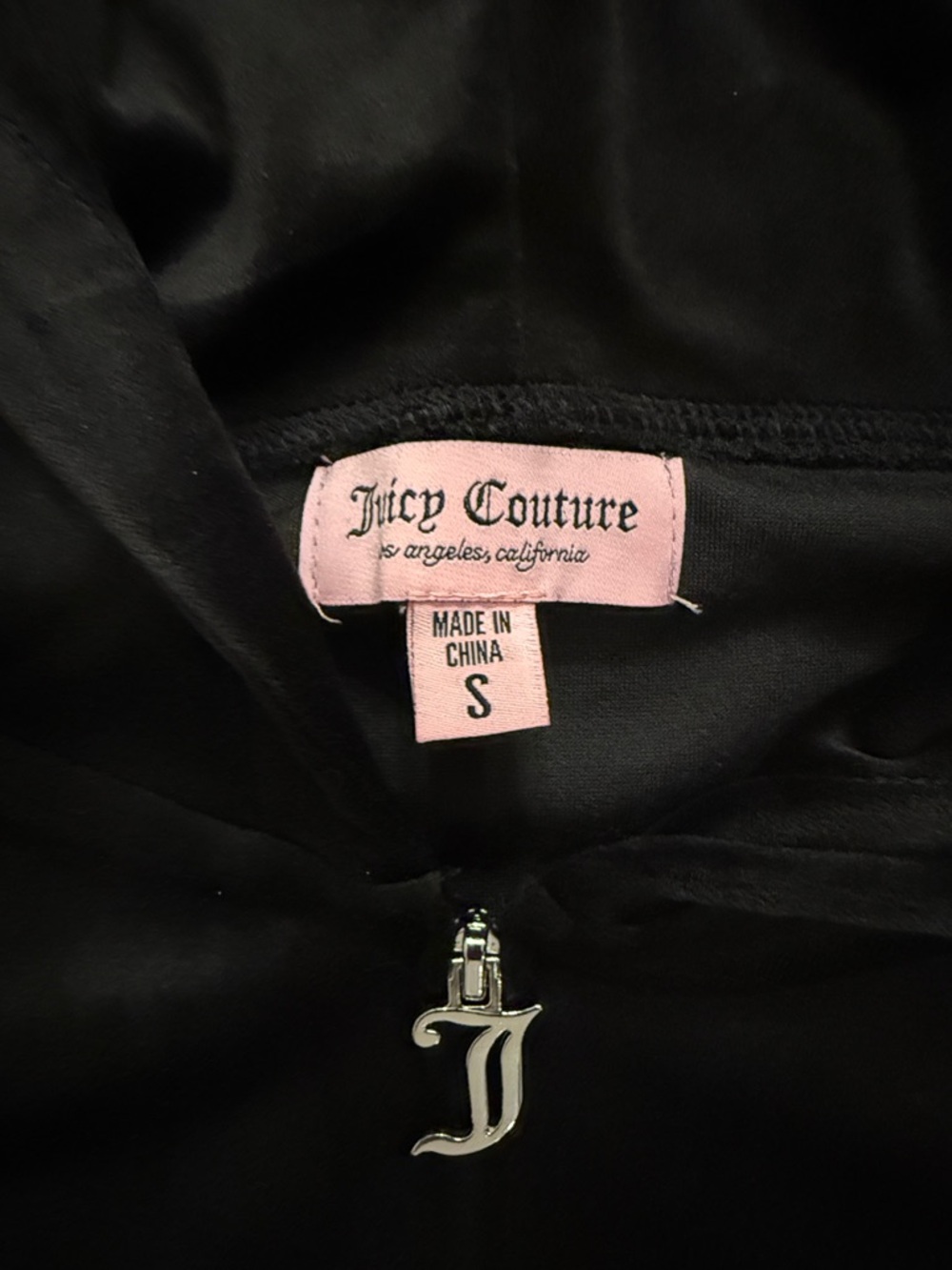 Juicy Couture Black Velour Tracksuit Set Sz S Embellished Logo Y2K - Picture 3 of 7